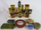 Group of Antique General Store & Hardware Product Tins Inc. Archer, Camel, Dukwik, Scoth, Ronson+