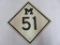 Vintage Michigan M-51 Metal Highway Sign 17 x 17