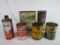 Lot of (6) Antique Service Station Oil Cans Inc. GM, Veedol, Quaker Maid, Manhattan
