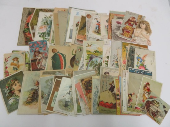 Huge Lot (80+) Antique Victorian Advertising Trade Cards