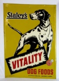 Antique Staley's Dog Food Embossed Metal Advertising Sign (Stout Sign Co.) 27