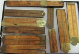 Grouping of Antique Boxwood and Brass Folding Rulers