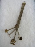 Antique Dairy Cow Themed Watch Fob/ Chain