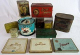 Lot of (13) Antique Tobacco / Cigar Metal Tins Inc. Cavalier, Briggs, Dills, Just Suits +