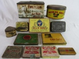 Lot of (13) Antique Tobacco / Cigar Metal Tins Inc. Worlds Navy, Lucky Strike, St. Lager +