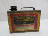 Antique McCormick-Deering Cream Separator Oil 1/2 Gallon Square Can (1928 Dated)