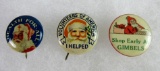 (3) Antique Santa Claus Advertising Pin-Backs