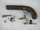 Early Stocking & Co (Worcester) .25 Cal 6 Shot Black Powder Pepperbox Revolver (For Parts or Repair)
