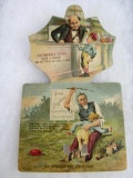 RARE 1880's Old Judge Tobacco Folding Trade Card with Ad for Baseball Cards on Back!