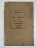 1920s Oakland Motor Cars Model 6-54 Operator's Manual