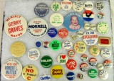 Case Lot of Vintage Politcal Campaign Buttons Inc. Kennedy, Goldwater+