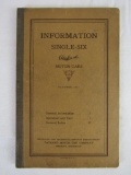 Original 1920's Packard Single Six Auto Operator's Manual