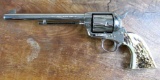 Outstanding Colt Single Action Army Nickel Plated .45 Revolver w/ Stag Grips
