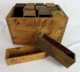 Antique Peters Ammunition Wooden Box/ Filled with Old Cheese Boxes