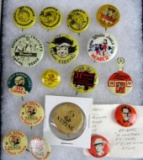 Grouping Antique Pin-Backs/ All Kid Related- Snow White, Zorro, Popeye, Comic, etc