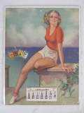 Vintage 1941 Camel / Lucky Strike Cigarette Advertising Pin-Up Girl Calendar w/ Full Date Pad
