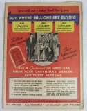 Antique 1936 Chevrolet OK Used Cars Advertising Poster 15 x 21
