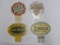 Lot of (4) Vintage Insurance Advertising Metal License Plate Toppers - Farmers Mutual, Emmco Ins+