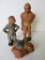 Set (3) 1940's Rittgers Chalkware Figural Boxer Figures w/ Referee