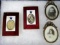 Lot of (4) WWI Era Miniature Sweetheart Easel Back Photo Frames