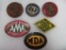 Lot of (6) Antique & Vintage Radiator Grill Badges -AMA, MDA, Buick, Ohio State Auto Agency+
