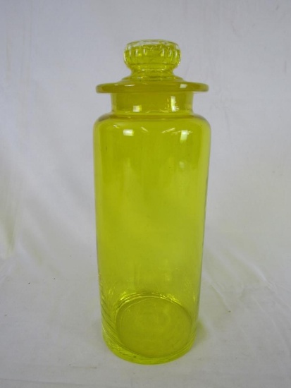 Vintage MCM Takahashi Uranium Glass 11" Apothecary Bottle