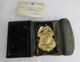 Antique Saginaw Michigan Special Deputy Wallet Badge w/ Papers