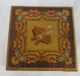 Antique Highly Decorated Wooden Cigarette Box 