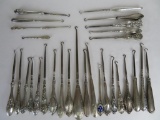 Outstanding Estate Found Collection of 30 Sterling Silver Button Hooks