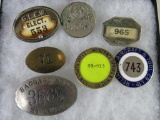 Lot (7) Antique Employee/ Factory Worker Badges