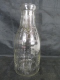 Antique Borden's Eagle Brand Embossed Glass 1 Qt. Milk Bottle