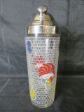 Vintage MCM Rooster Glass Cocktail Shaker