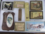Grouping of Antique Advertising Thermometers