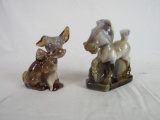 Imperial Heisey Chocolate Slag Glass Dog and Horse Art Glass Figures