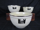 Vintage Hall Tavern Silhouette Kitchenware 3pc. Nesting Bowl Set