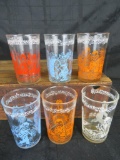 (6) 1953 Howdy Doody Character Welch's Juice Glasses