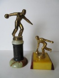 Lot of (2) Vintage 1950's Bakelite Bowling Trophies
