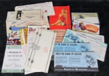 Group of 20 Antique Advertising Ink Blotters Inc. Pin-Up Girl, US Royal Tire, American Railroad +