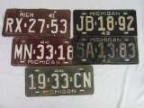 1940's Michigan License Plates Grouping