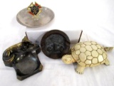 Collection of Vintage Metal Ashtrays Inc. General Motors, Mechanical Turtle, Knights of Columbus