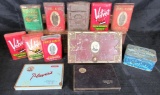 Lot of (12) Antique Metal Tobacco & Cigarette Tins Prince Albert, Velvet, Players+