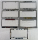 Lot (7) Vintage Metal License Plate Frames