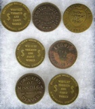 Lot of (7) Antique Brothel Tokens / Novelty Early Reproductions