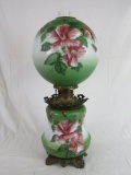 Large Antique Hand Painted GWTW Gone With The Wind Style Lamp