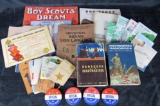 Collection of Vintage Boy Scout Ephemera, Patches, Programs, Membership Cards and More