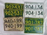 1959, 1962, 1966, 1968 Michigan Farm License Plates Pairs Lot