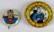 (2) Antique Superman Pin-Backs- Pep, Supermen of America