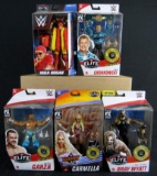 Lot (5) Mattel WWE Elite Wrestling Figures- Hulk Hogan, Carmella, Rob Gronkowski++