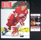 Steve Yzerman Signed 1991 Beckett Hockey Card Monthly JSA COA