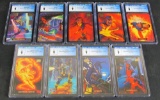 1994 Marvel Masterpieces Card Lot (9) All CGC Graded 9 Mint- Deadpool+